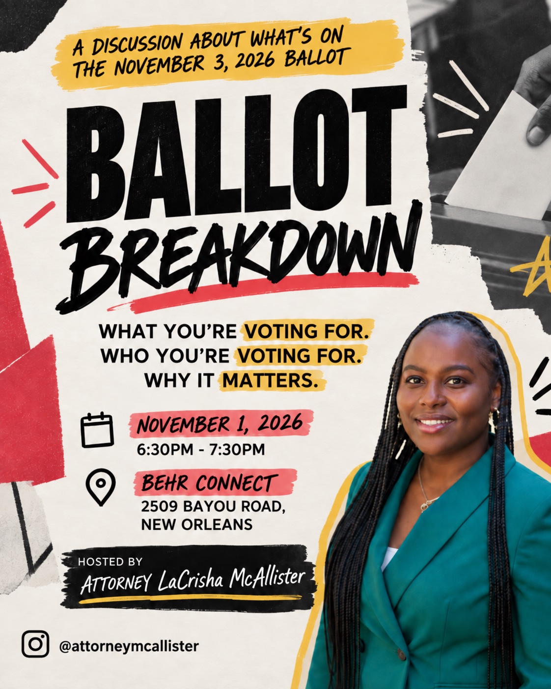 Ballot Breakdown — bEHR Health event in bEHRconnect — 2509 Bayou Road, New Orleans, LA 70119